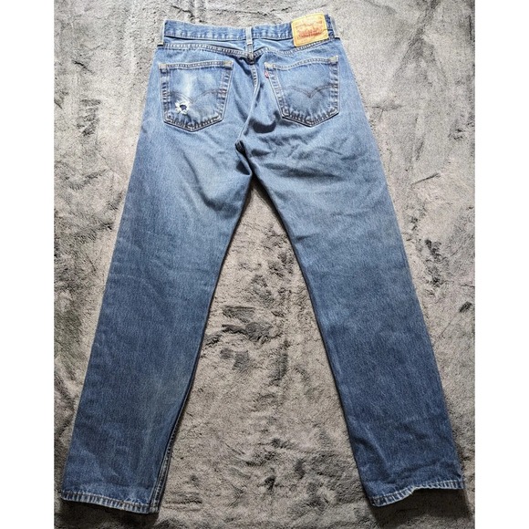 Levi's 505 Regular Fit Men's Jeans Size 34x34 Medium Wash - Picture 10 of 12